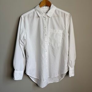 Lola River Women's Long Sleeve Button Up Semi-Sheer Layering Blouse White Size S